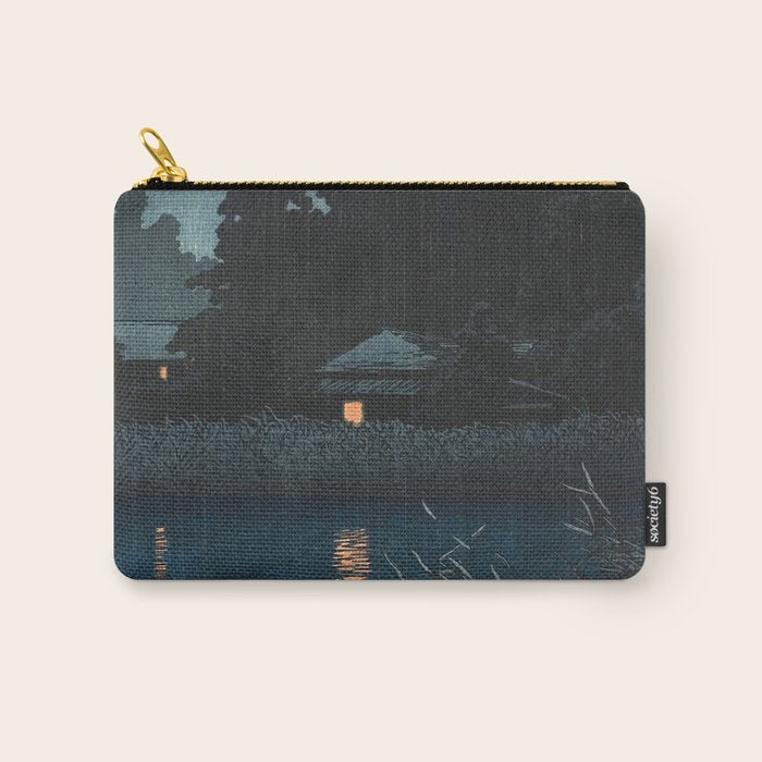 Hasui Kawase, Rain At Omiya, Saitama Prefecture - Vintage Japanese Woodblock Print Art Carry All Pouch Gallery Image 1