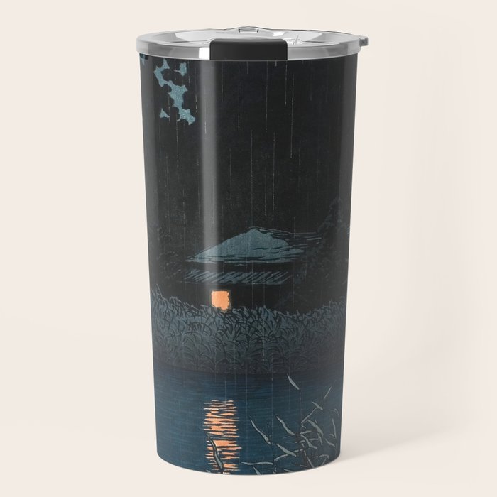 Hasui Kawase, Rain At Omiya, Saitama Prefecture - Vintage Japanese Woodblock Print Art Travel Mug Gallery Image 1