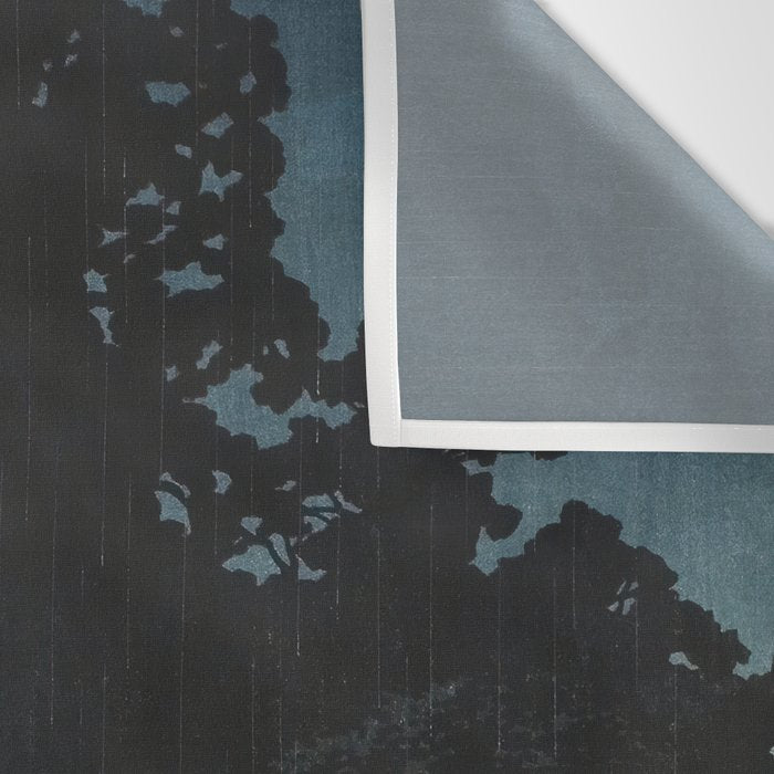 Hasui Kawase, Rain At Omiya, Saitama Prefecture - Vintage Japanese Woodblock Print Art Wall Tapestry Gallery Image 3