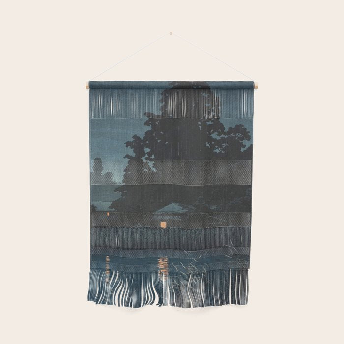 Hasui Kawase, Rain At Omiya, Saitama Prefecture - Vintage Japanese Woodblock Print Art Wall Hanging Gallery Image 1