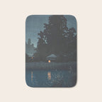 Hasui Kawase, Rain At Omiya, Saitama Prefecture - Vintage Japanese Woodblock Print Art Bath Mat Gallery Image 1