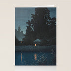 Hasui Kawase, Rain At Omiya, Saitama Prefecture - Vintage Japanese Woodblock Print Art Stationery Card Gallery Image 2