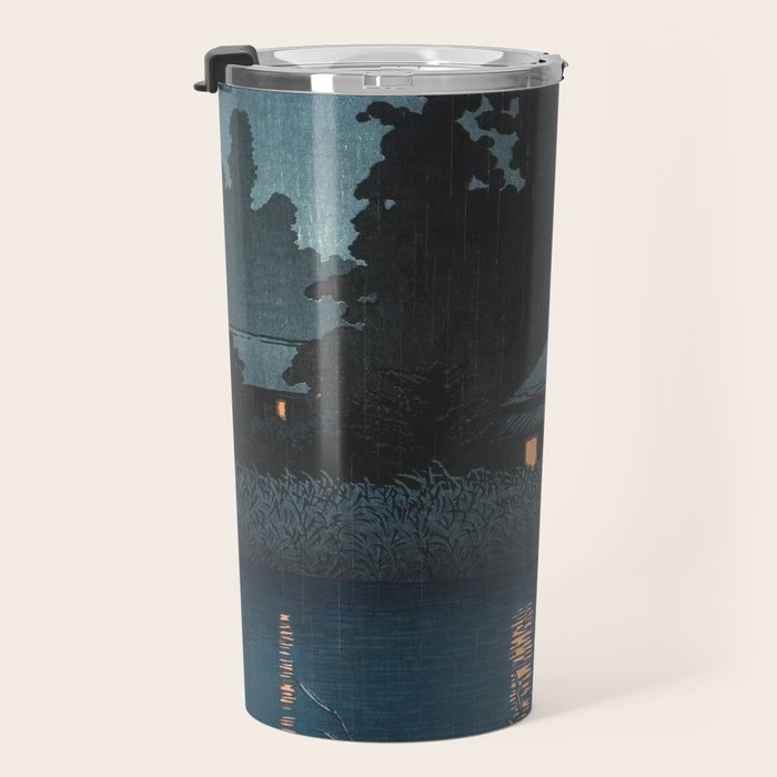 Hasui Kawase, Rain At Omiya, Saitama Prefecture - Vintage Japanese Woodblock Print Art Travel Mug Gallery Image 3