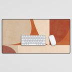 abstract retro shapes earthy 3 Desk Mat Gallery Image 1
