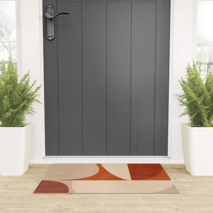 abstract retro shapes earthy 3 Welcome Mat Gallery Image 3