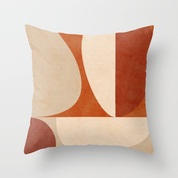 abstract retro shapes earthy 3 Throw Pillow Gallery Image 6