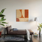 abstract retro shapes earthy 3 Wood Wall Art Gallery Image 2