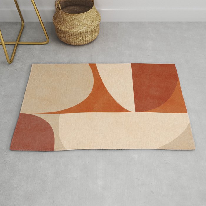 abstract retro shapes earthy 3 Rug Gallery Image 1