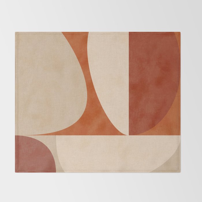 abstract retro shapes earthy 3 Throw Blanket Gallery Image 2