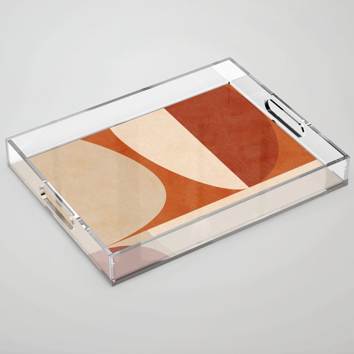 abstract retro shapes earthy 3 Acrylic Tray Gallery Image 1