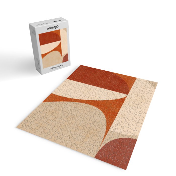 abstract retro shapes earthy 3 Jigsaw Puzzle Gallery Image 2