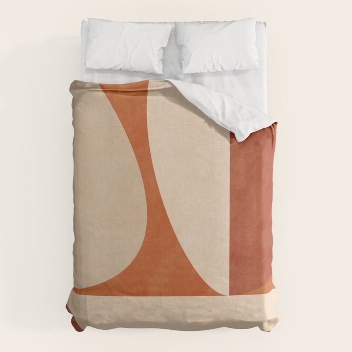 abstract retro shapes earthy 3 Duvet Cover Gallery Image 1