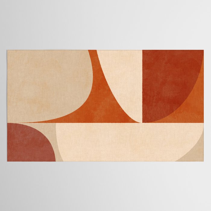 abstract retro shapes earthy 3 Tablecloth Gallery Image 2