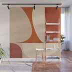 abstract retro shapes earthy 3 Wall Mural Gallery Image 1