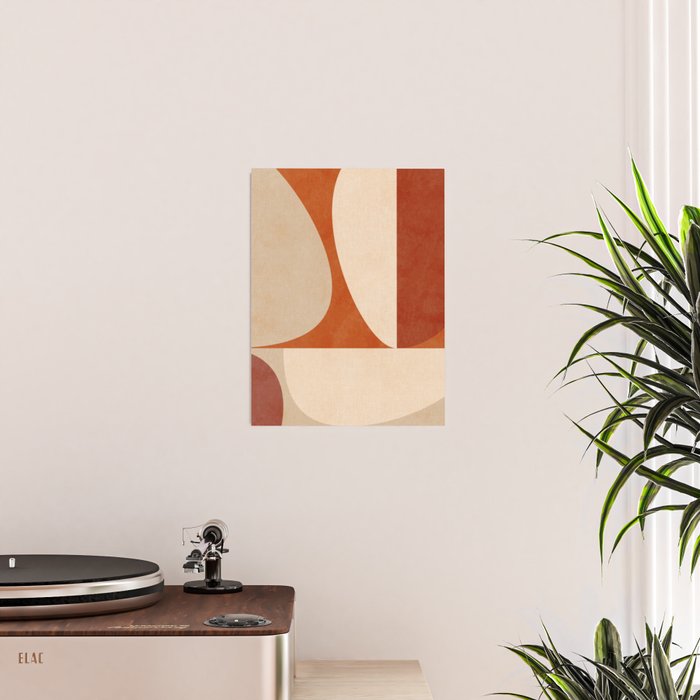 abstract retro shapes earthy 3 Poster Gallery Image 2