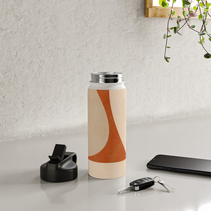 abstract retro shapes earthy 3 Water Bottle Gallery Image 4