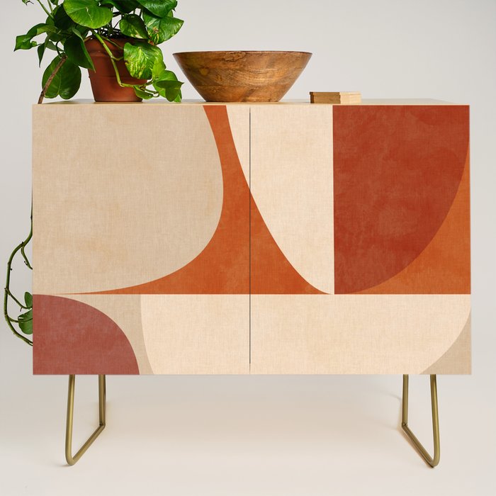 abstract retro shapes earthy 3 Credenza Gallery Image 1