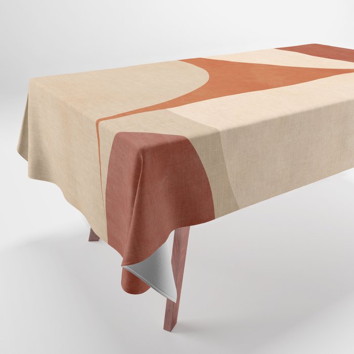 abstract retro shapes earthy 3 Tablecloth Gallery Image 1