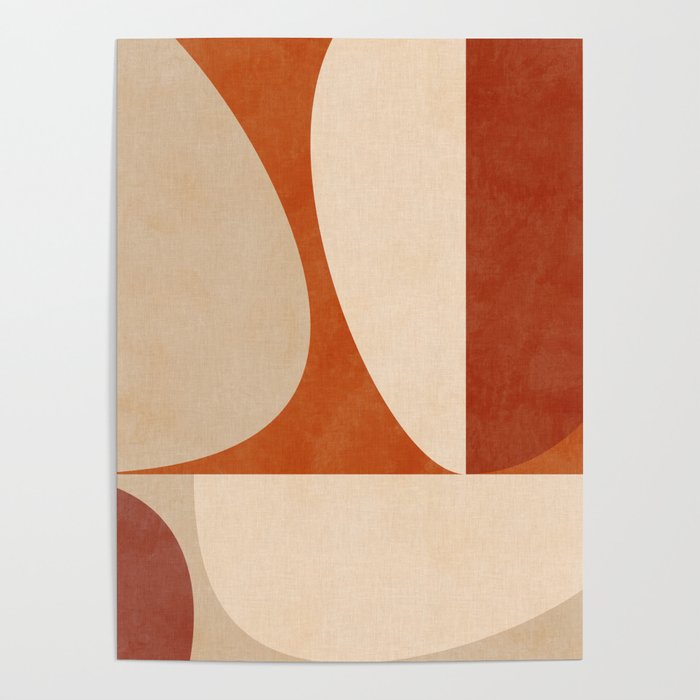 abstract retro shapes earthy 3 Poster Gallery Image 1
