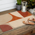 abstract retro shapes earthy 3 Outdoor Rug Gallery Image 2
