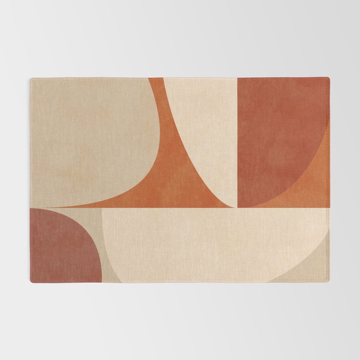 abstract retro shapes earthy 3 Rug Gallery Image 2