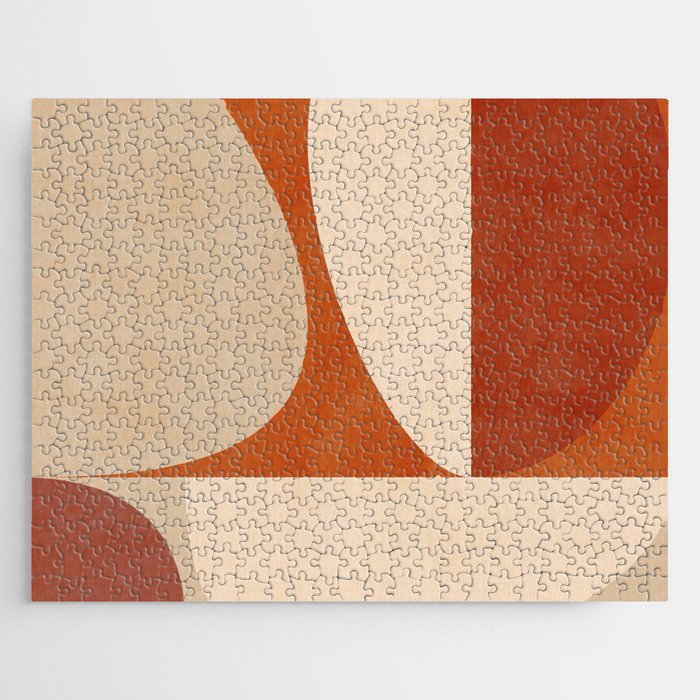 abstract retro shapes earthy 3 Jigsaw Puzzle Gallery Image 1