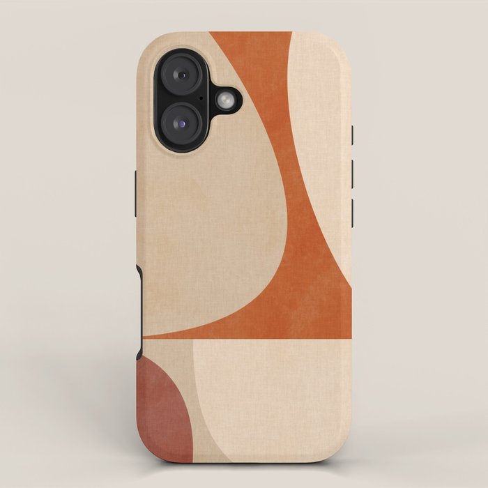 abstract retro shapes earthy 3 iPhone Case Gallery Image 1