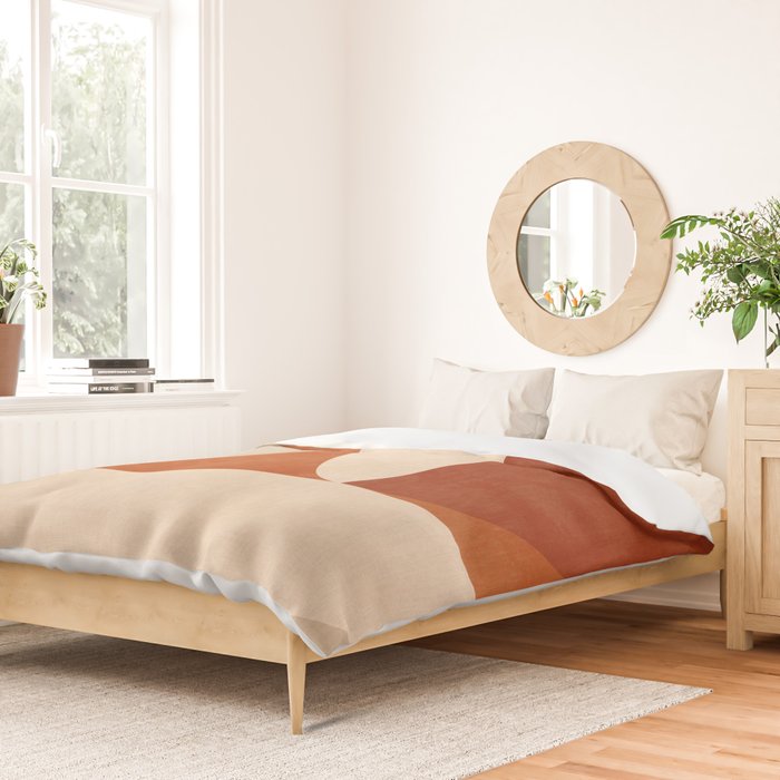 abstract retro shapes earthy 3 Duvet Cover Gallery Image 2