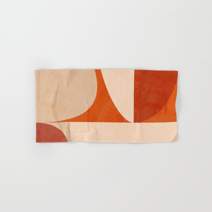 abstract retro shapes earthy 3 Bath Towel Gallery Image 1