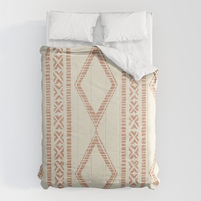 oceania diamond stripes - ginger on cream Comforter Gallery Image 1