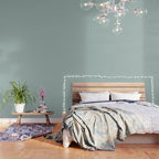 Minimal Line Curvature VII Sage Green Mid Century Modern Arch Abstract Wallpaper Gallery Image 3