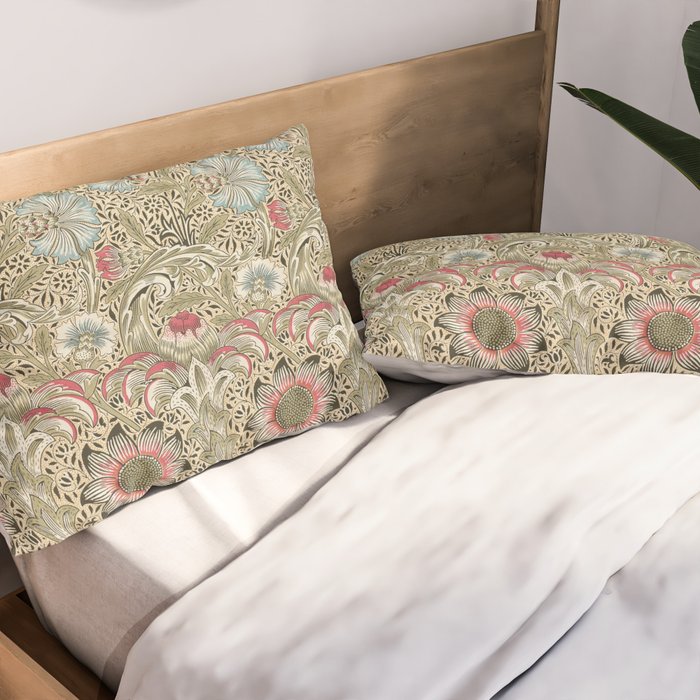 Corncockle Vintage William Morris Floral Pillow Sham Gallery Image 2