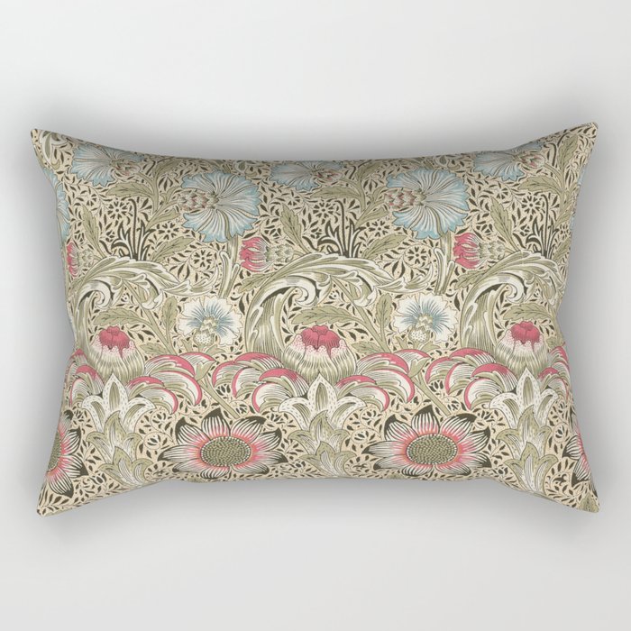 Corncockle Vintage William Morris Floral Rectangular Pillow Gallery Image 2
