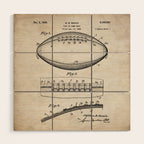 Football Patent - American Football Art - Antique Wood Wall Art Gallery Image 1
