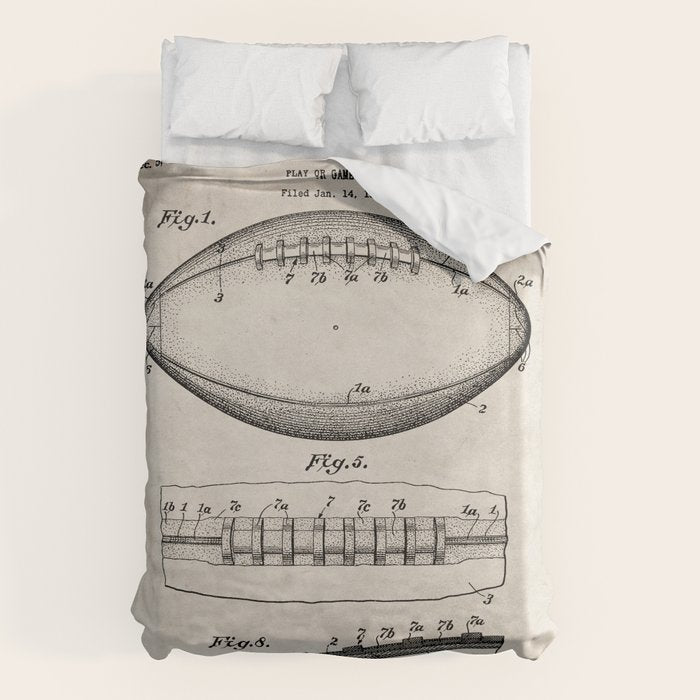 Football Patent - American Football Art - Antique Duvet Cover Gallery Image 6