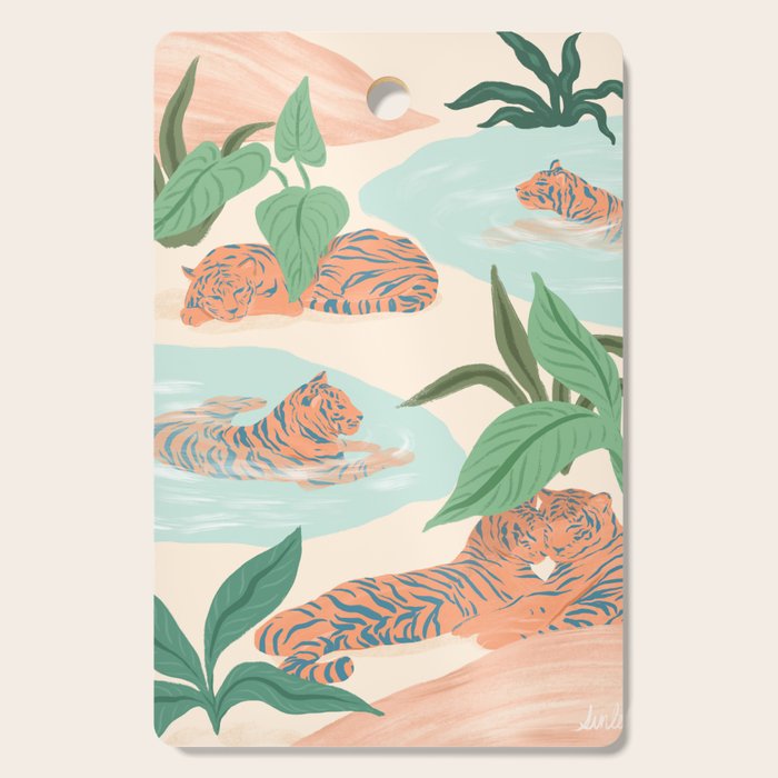 Chilling Tigers Cutting Board Gallery Image 1