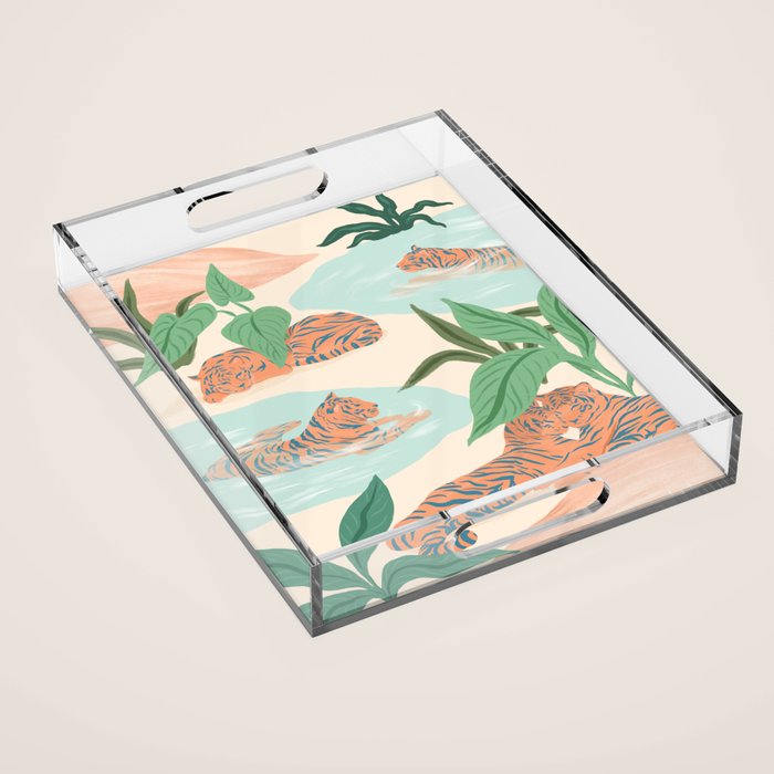 Chilling Tigers Acrylic Tray Gallery Image 1