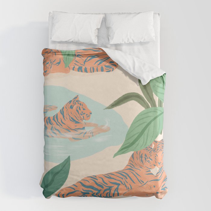 Chilling Tigers Duvet Cover Gallery Image 1