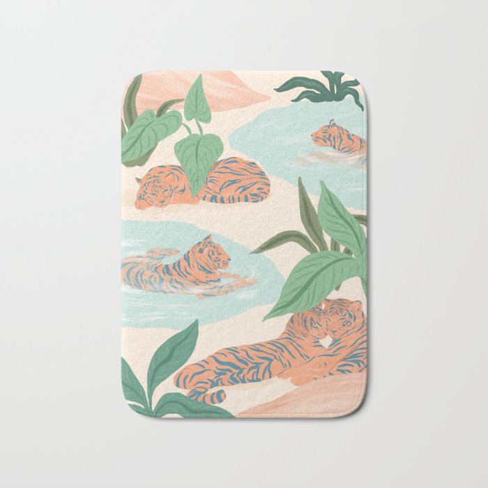 Chilling Tigers Bath Mat Gallery Image 1