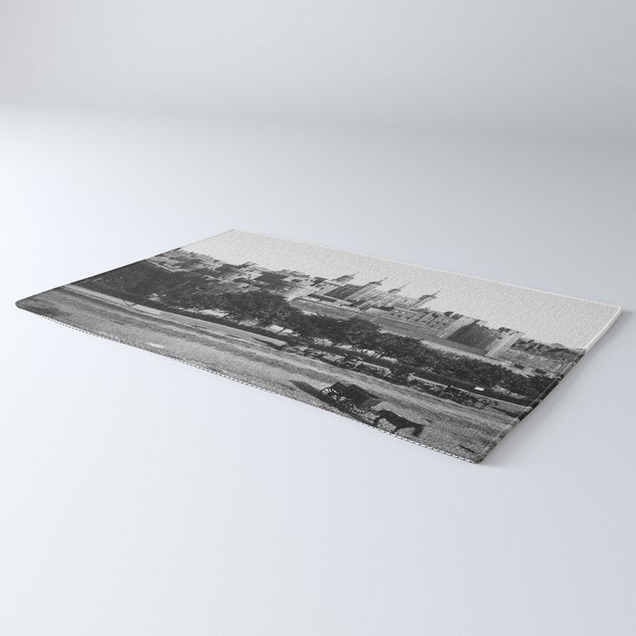 Tower of London, England, 19th Century vintage black and white photographic art print Rug Gallery Image 3
