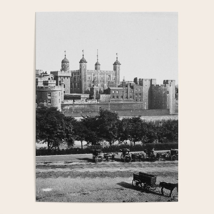 Tower of London, England, 19th Century vintage black and white photographic art print Poster Gallery Image 4