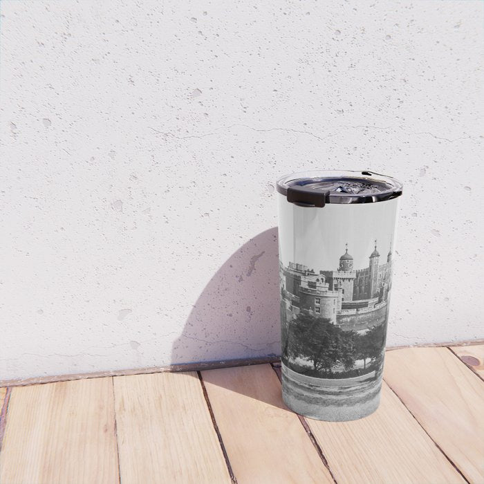 Tower of London, England, 19th Century vintage black and white photographic art print Travel Mug Gallery Image 4