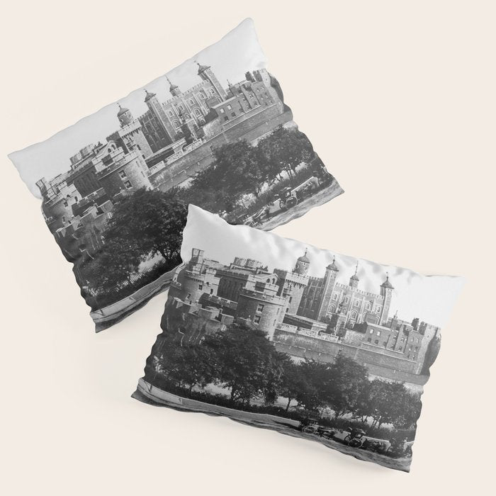 Tower of London, England, 19th Century vintage black and white photographic art print Pillow Sham Gallery Image 3
