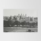 Tower of London, England, 19th Century vintage black and white photographic art print Rug Gallery Image 2