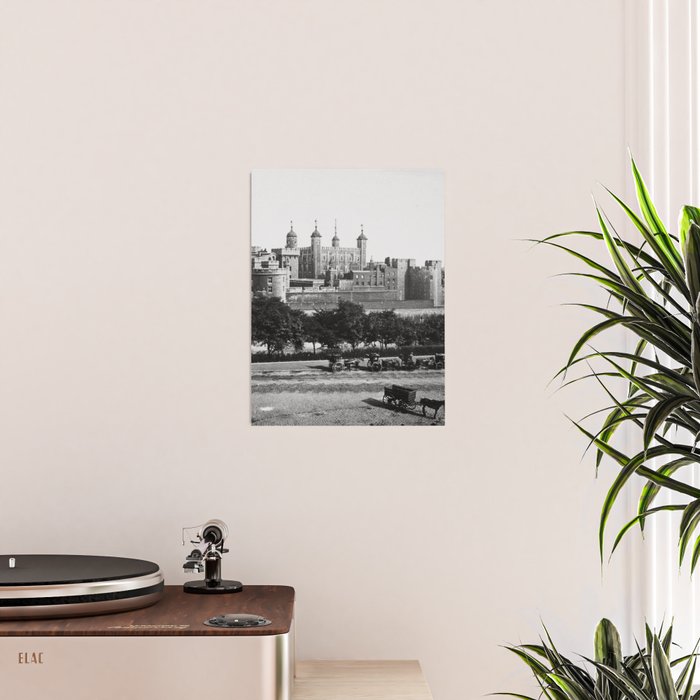 Tower of London, England, 19th Century vintage black and white photographic art print Poster Gallery Image 2
