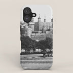 Tower of London, England, 19th Century vintage black and white photographic art print iPhone Case Gallery Image 1