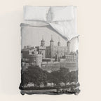 Tower of London, England, 19th Century vintage black and white photographic art print Comforter Gallery Image 6