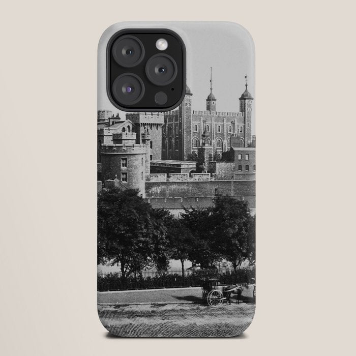 Tower of London, England, 19th Century vintage black and white photographic art print iPhone Case Gallery Image 20