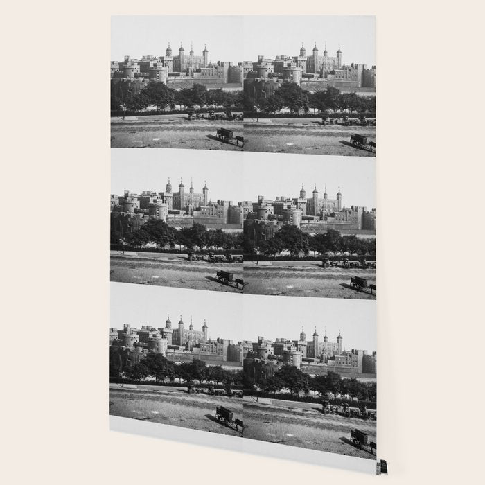 Tower of London, England, 19th Century vintage black and white photographic art print Wallpaper Gallery Image 2