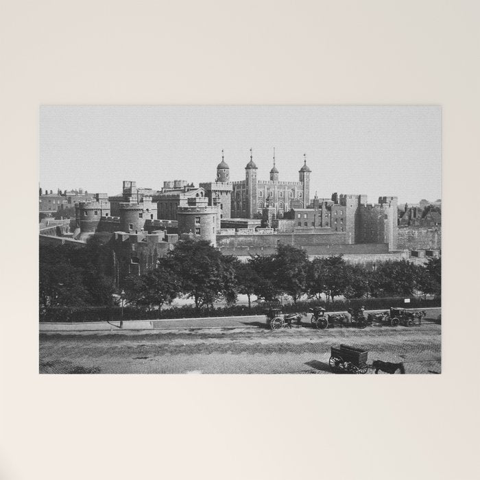 Tower of London, England, 19th Century vintage black and white photographic art print Welcome Mat Gallery Image 1